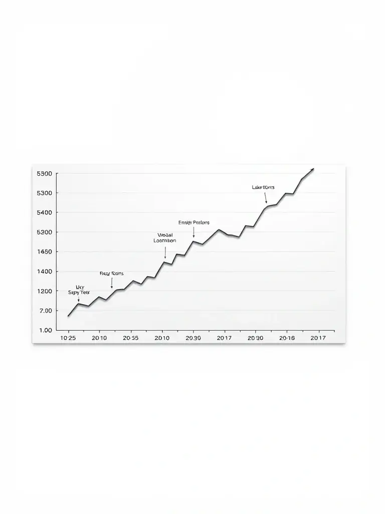 A picture of a long-term growth chart, demonstrating the potential for sustainable wealth accumulation through Lavirise's investment strategies.