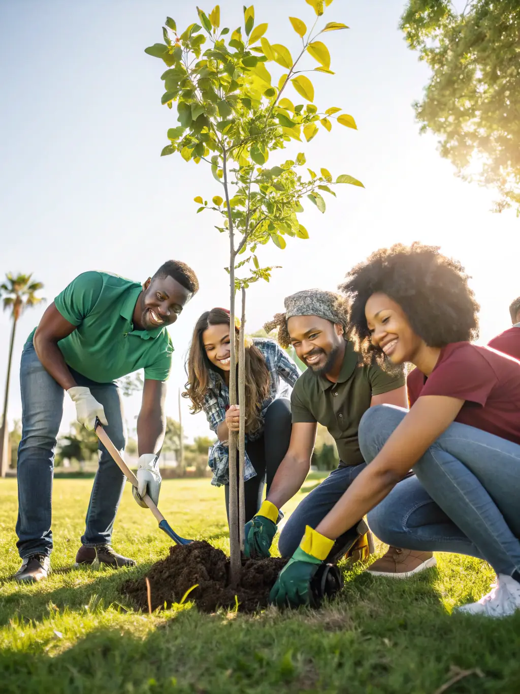 An image of a family participating in a community service project, reflecting the values of philanthropy and social responsibility.